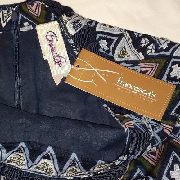 NWT Emmelee Tribal Print Skirt Ribbon Belt Small - Picture 2 of 5